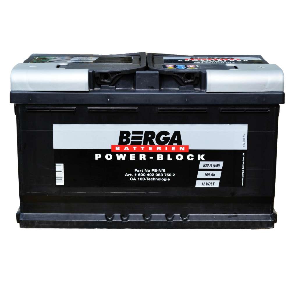 Акумулятор BERGA Power Block 100Ah Ев (-/+) (830EN) (д353*ш175*в190)